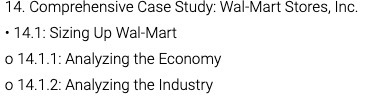 14. Comprehensive Case Study: Wal-Mart Stores,