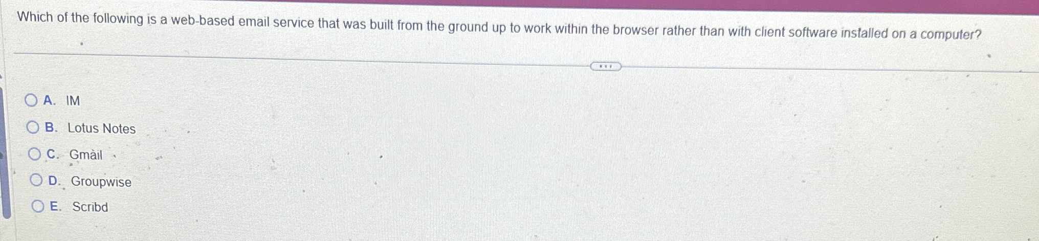 Which of the following is a web - based email