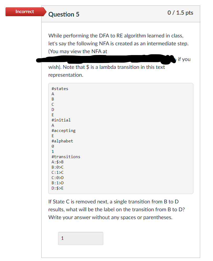 wish ) . Note that \ $ is a lambda transition in