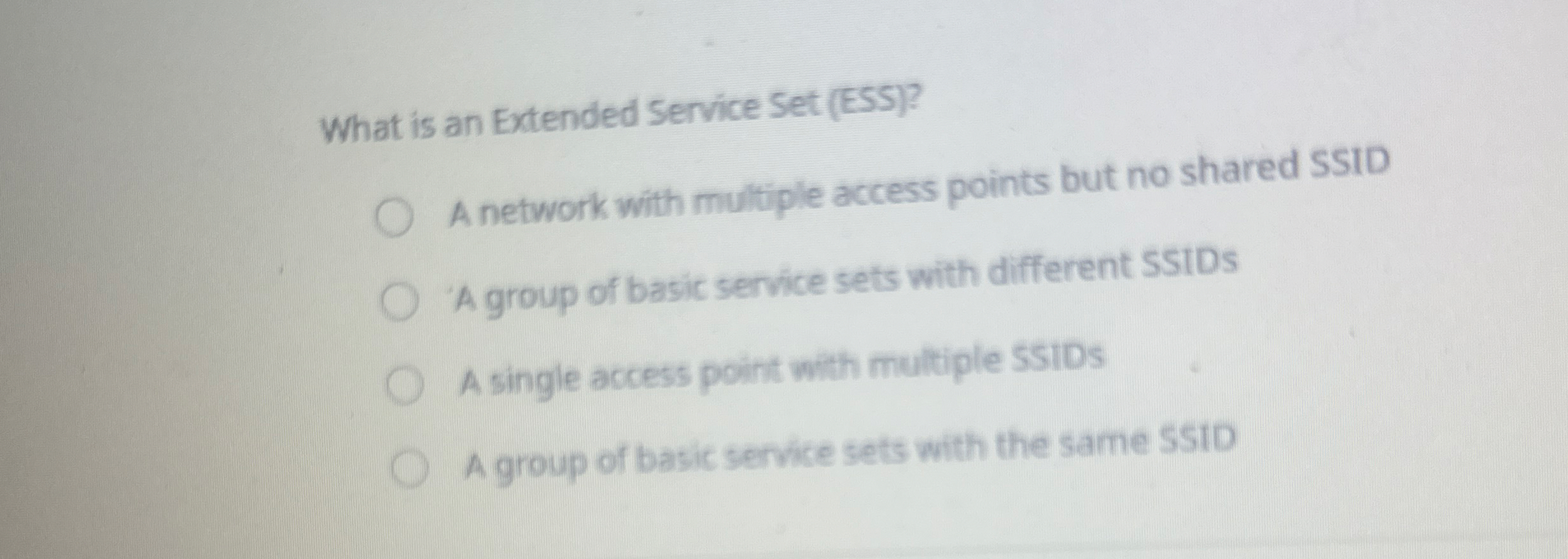 What is an Extended Service Set ( ESS ) ? A