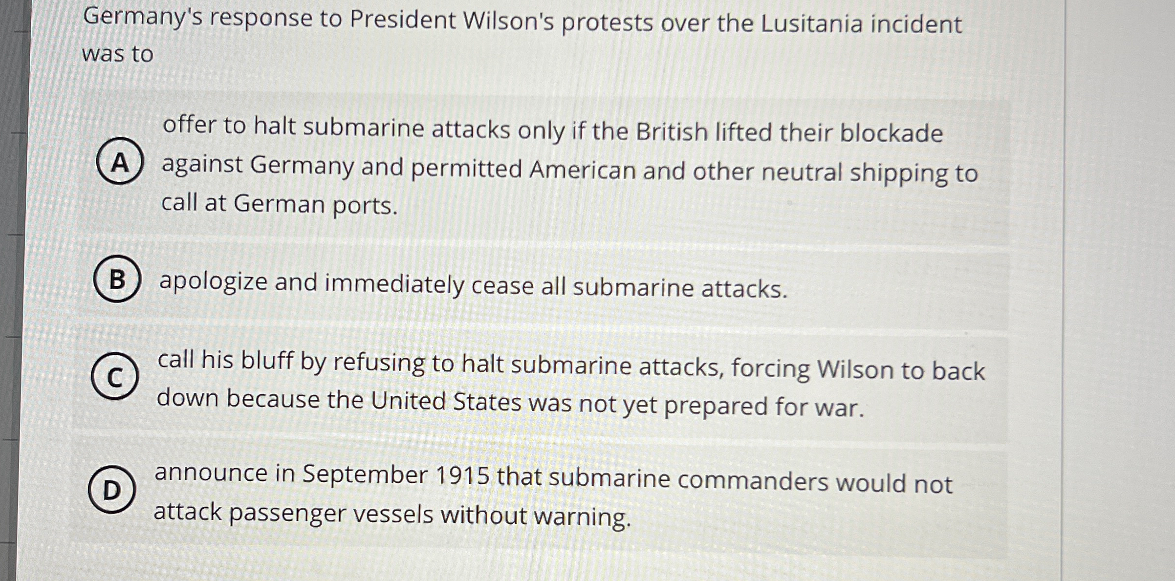 Germany's response to President Wilson's protests