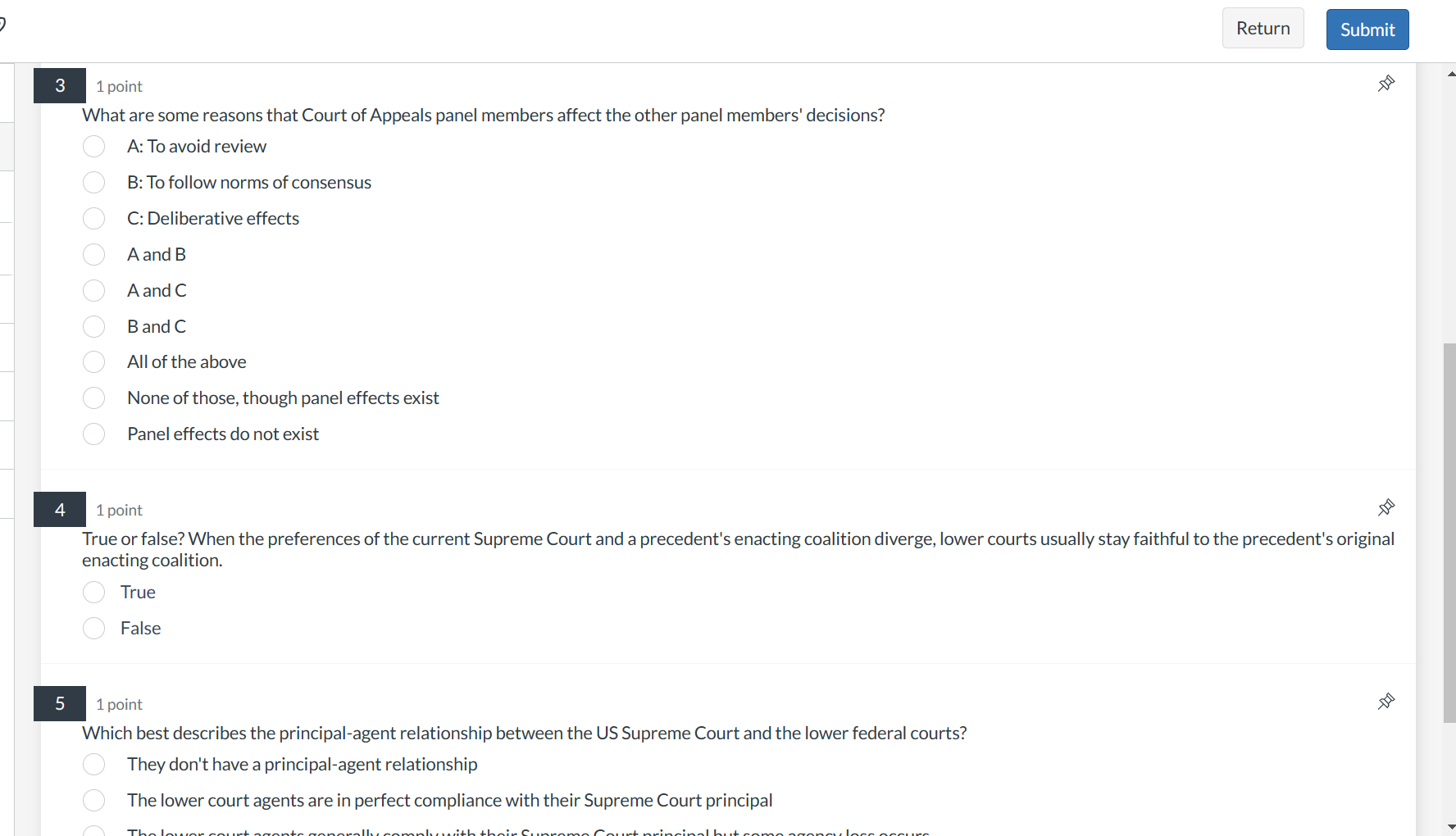 Return Submit 3 1 point What are some reasons