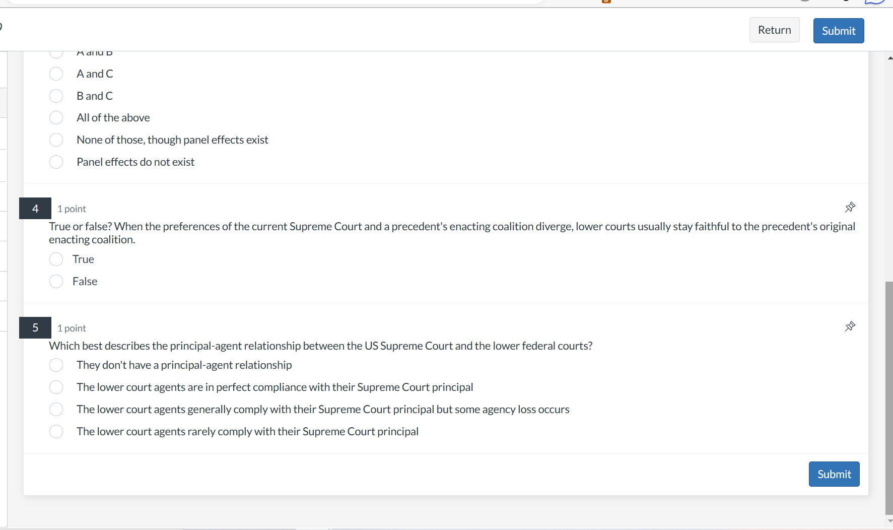 Return Submit 3 1 point What are some reasons