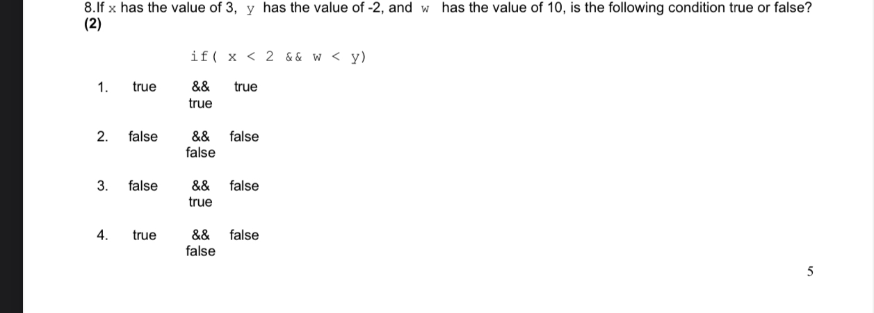 8 . If x has the value of 3 , y has the value of