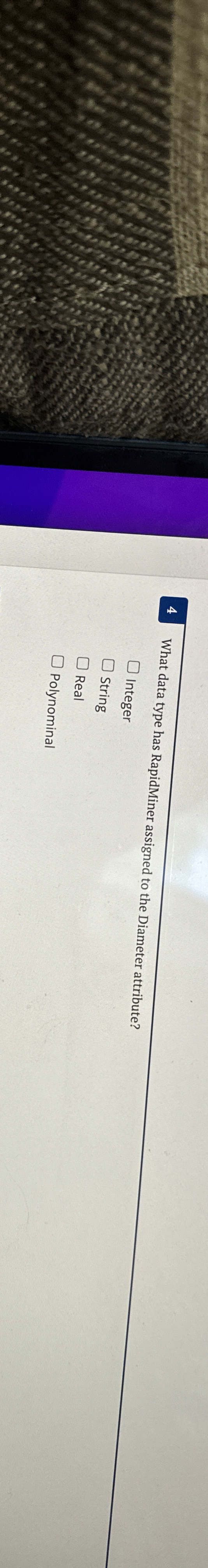 4 What data type has RapidMiner assigned to the