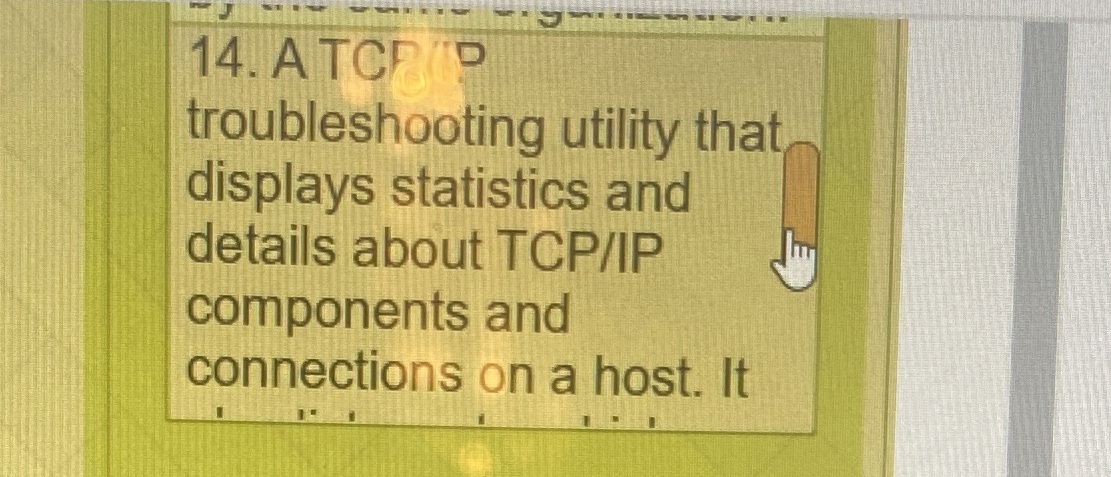 ATCP troubleshooting utility that displays