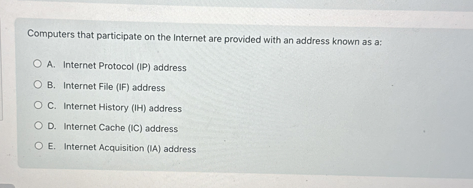Computers that participate on the Internet are