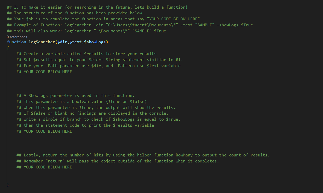 The structure of the function has been provided