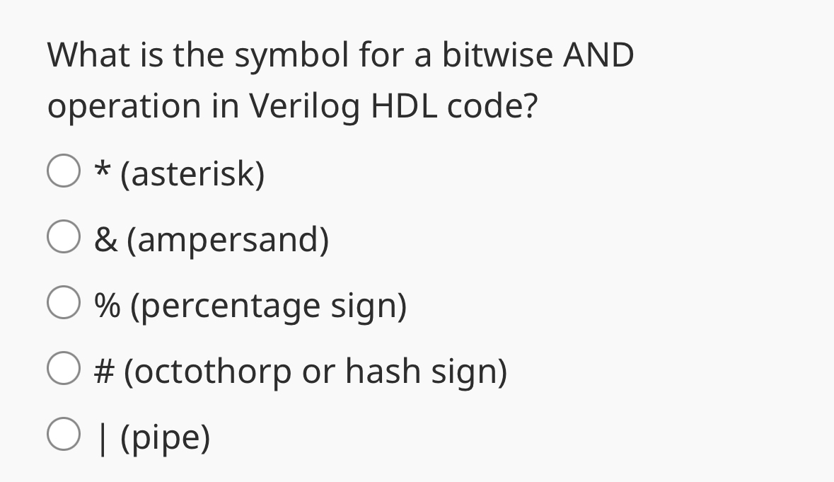 What is the symbol for a bitwise AND operation in