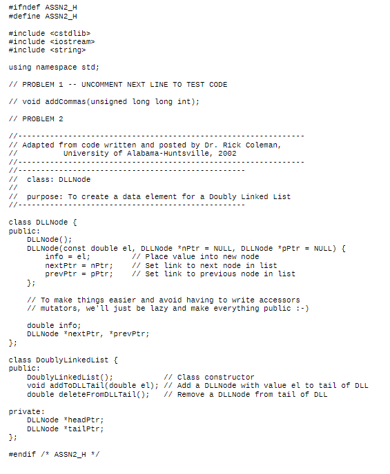 C + + please You may use the code in the supplied