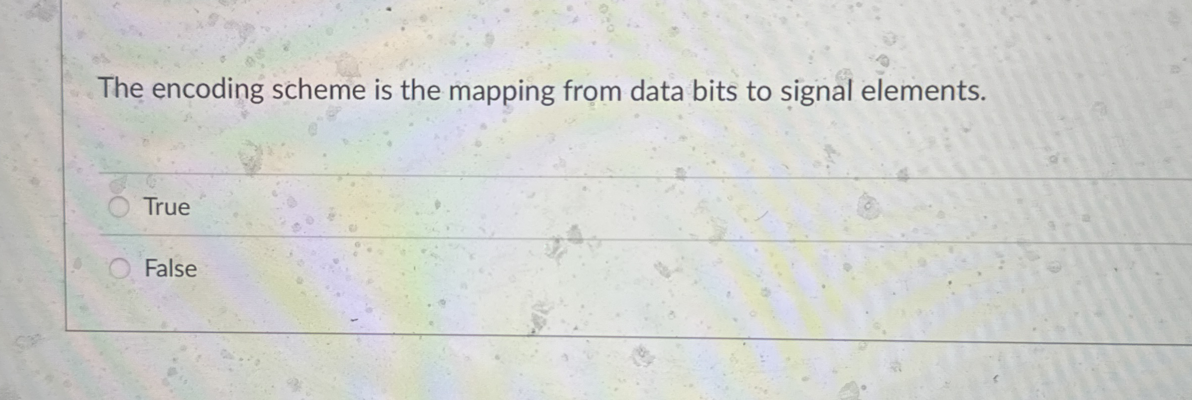 The encoding scheme is the mapping from data bits