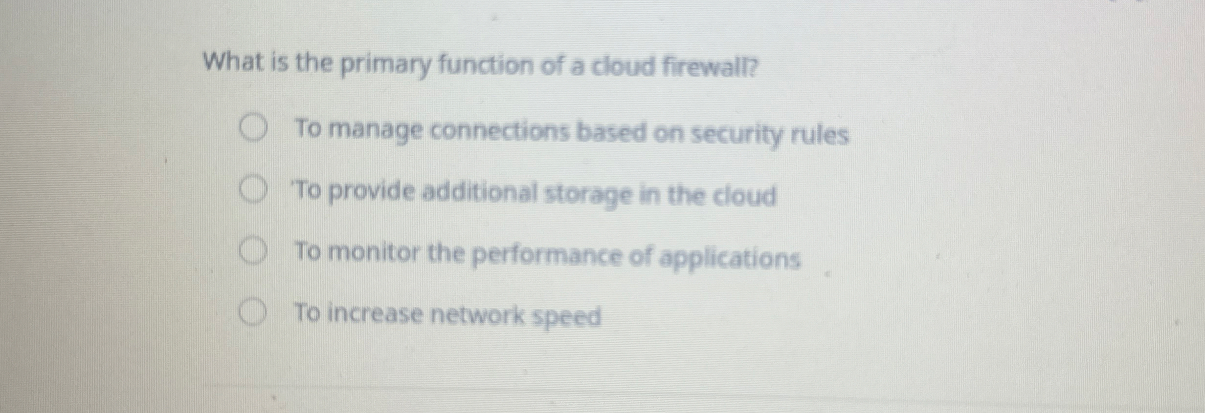 What is the primary function of a cloud firewall?