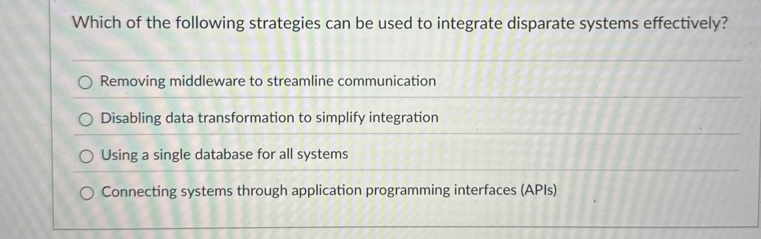 Which of the following strategies can be used to