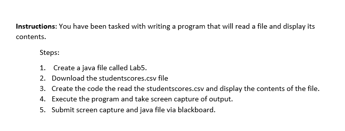 Instructions: You have been tasked with writing a