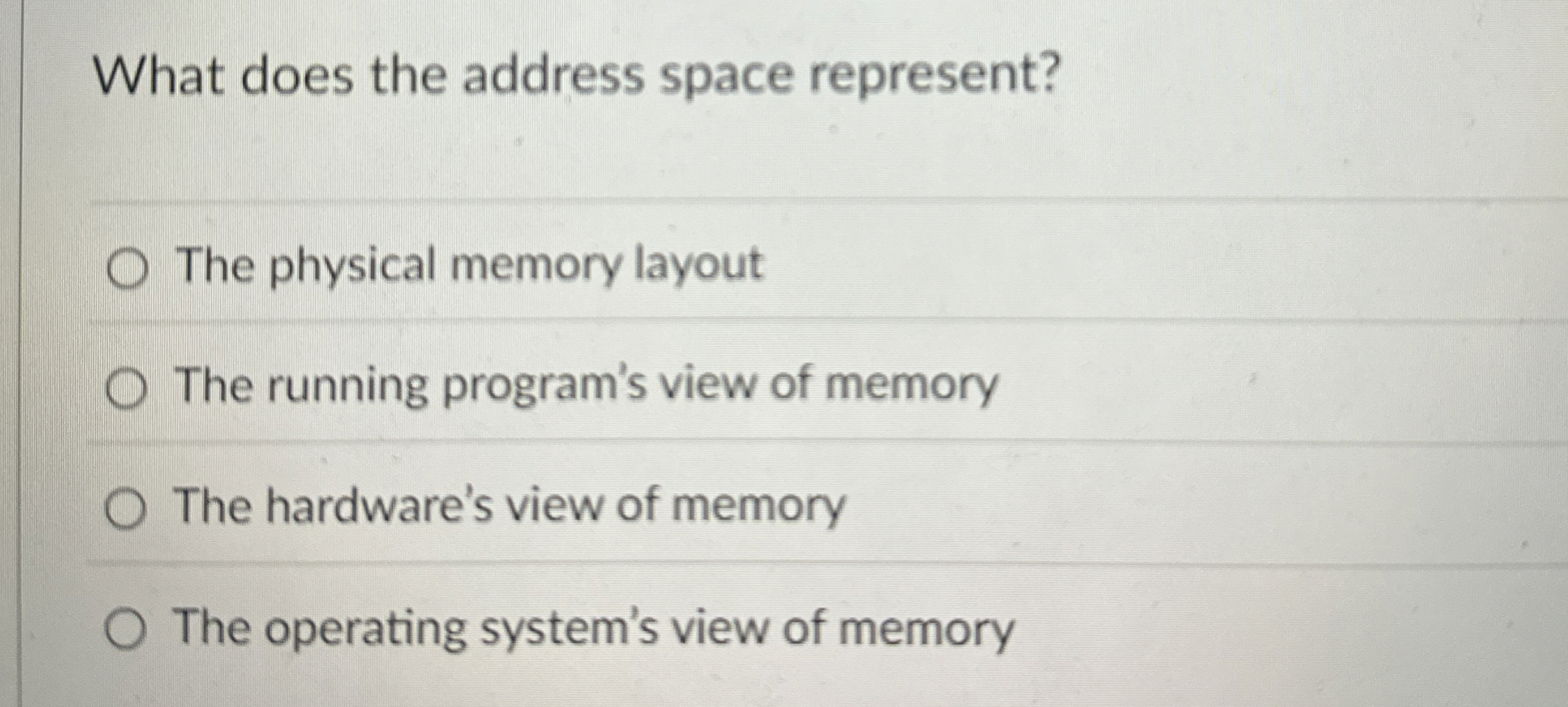 What does the address space represent? The