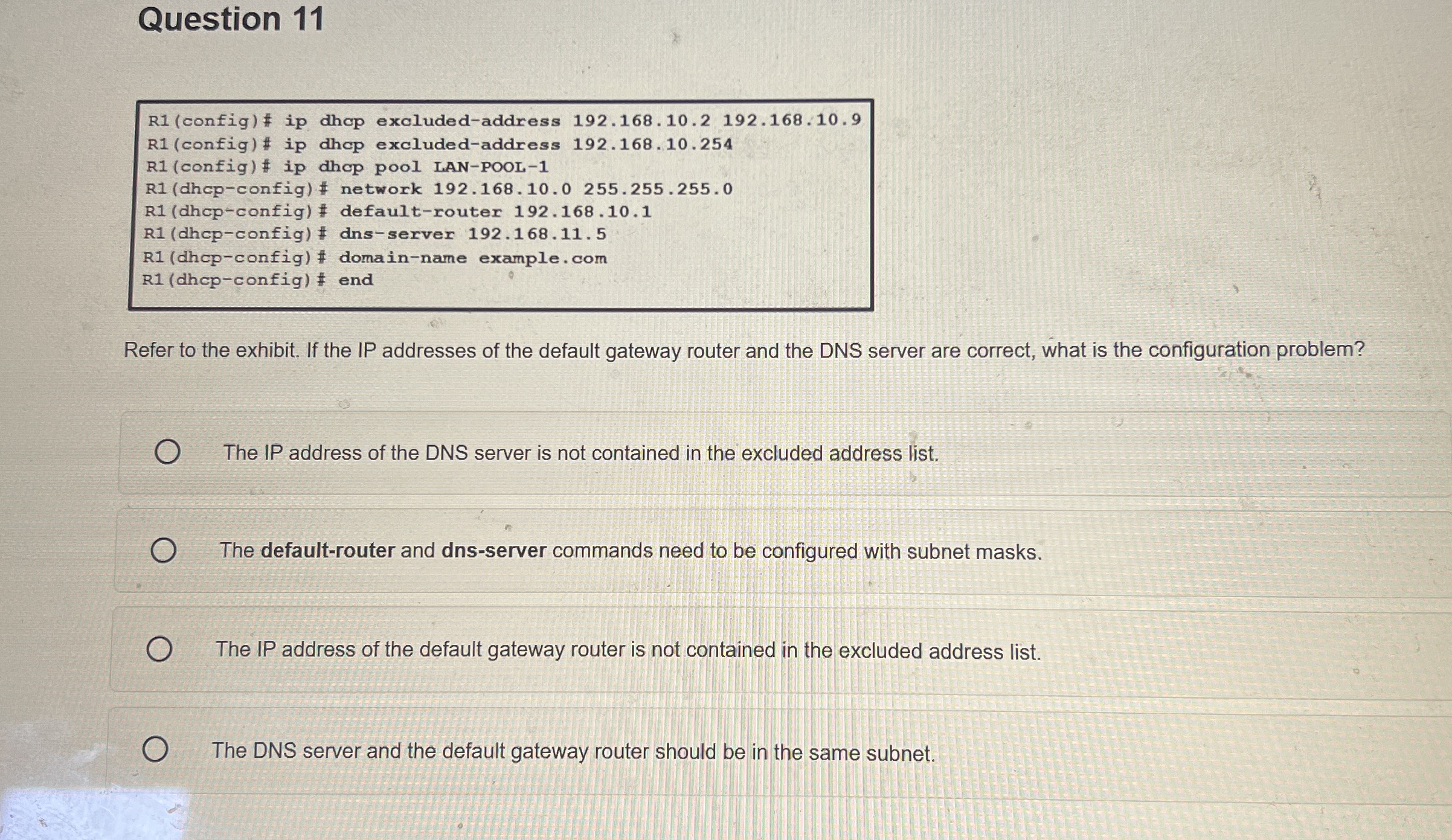 Question 1 1 R 1 ( c o n f i g ) ? ? # i p dhop