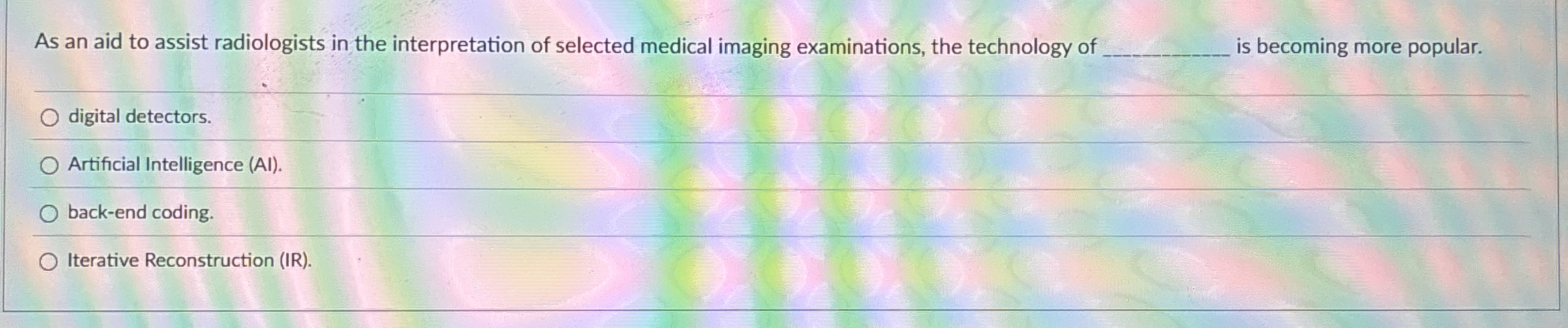 As an aid to assist radiologists in the