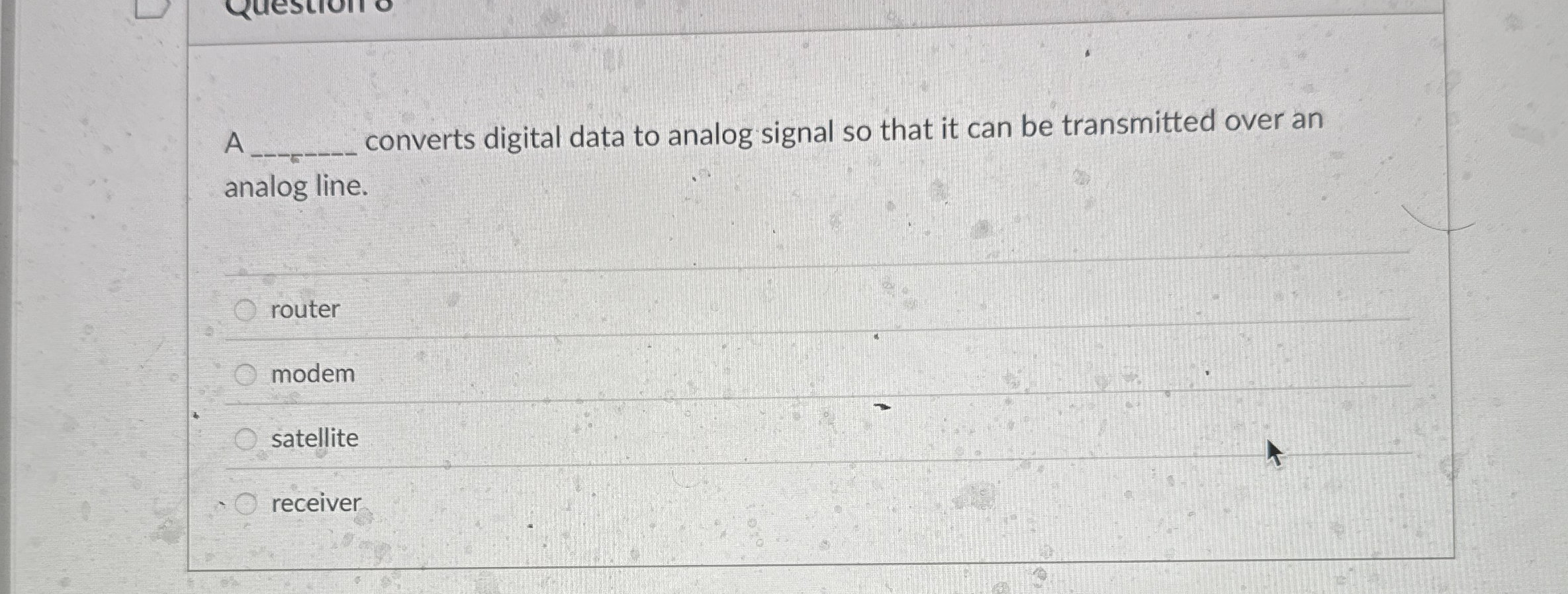 A converts digital data to analog signal so that