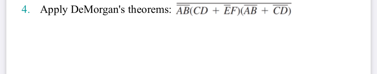 Apply DeMorgan's theorems: ? b a r ( ? b a r ( A