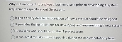 Why is it important to analyze a business case
