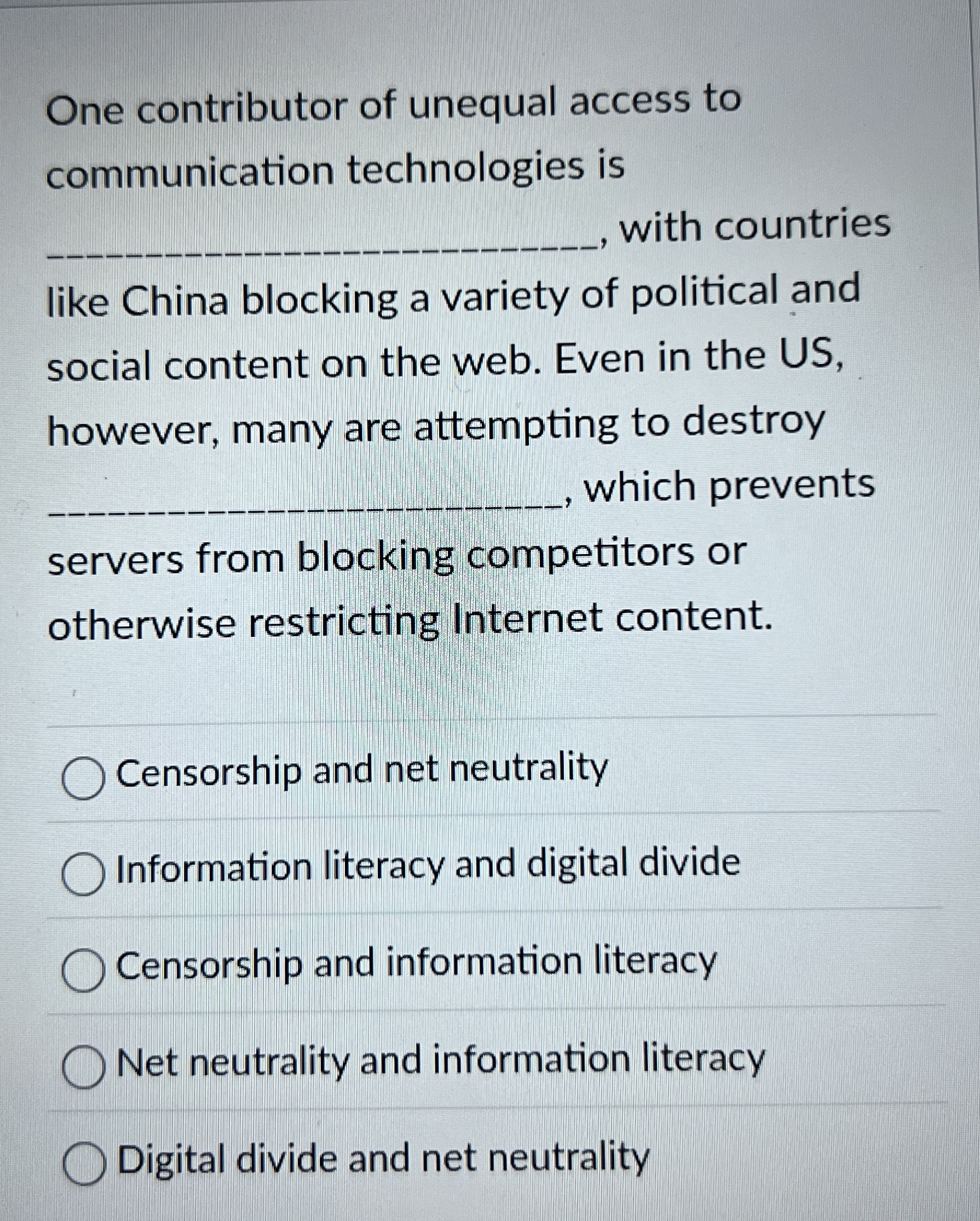 One contributor of unequal access to