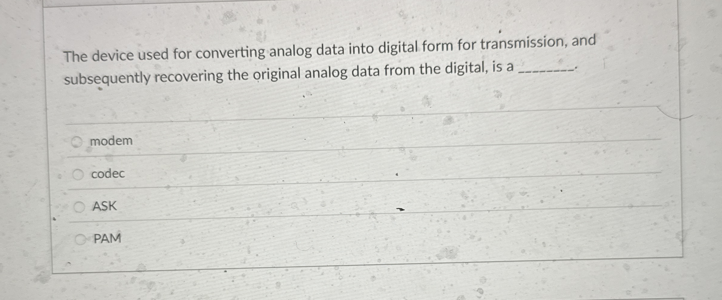 The device used for converting analog data into