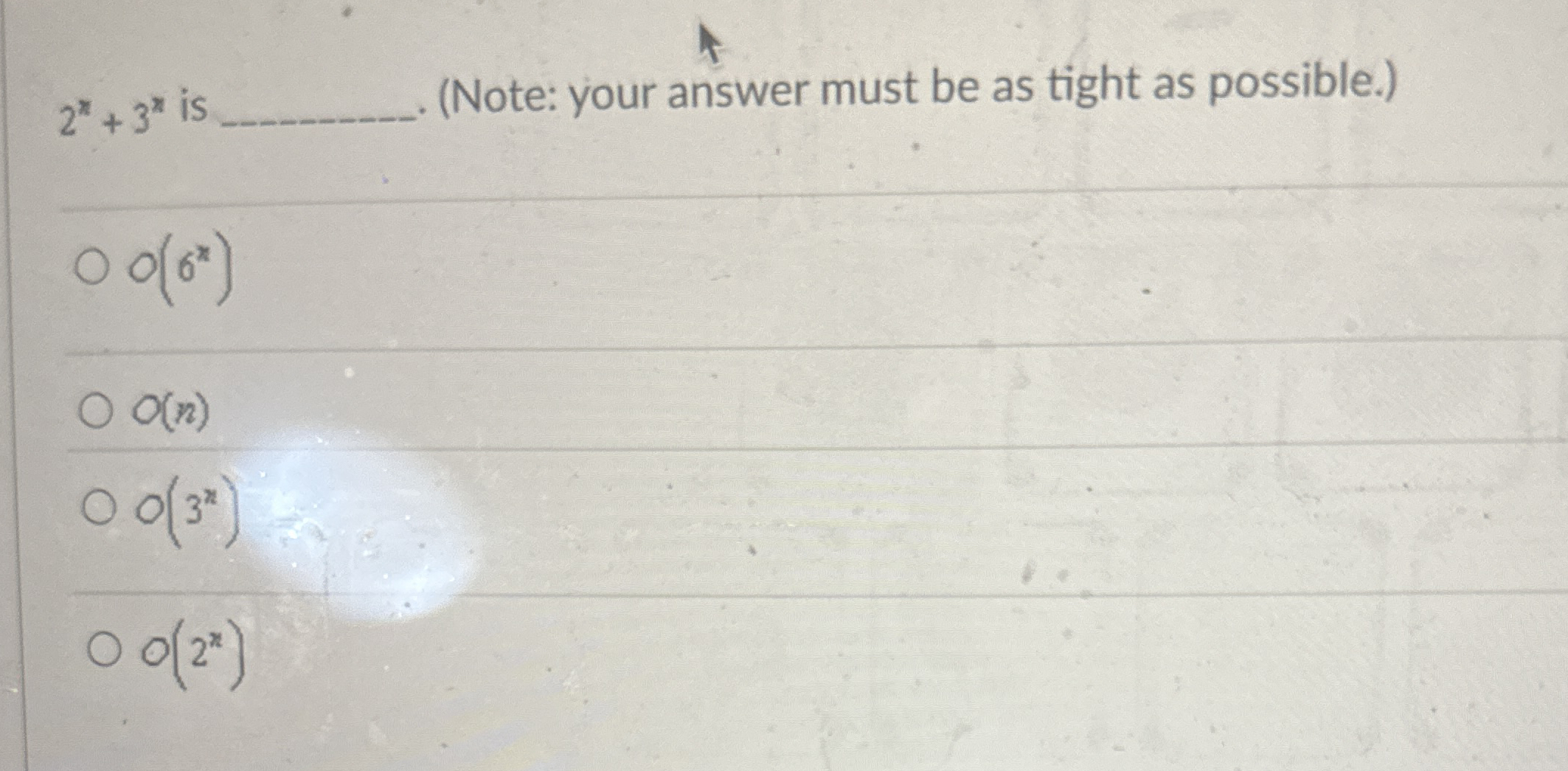 2 x + 3 x is ( Note: your answer must be as tight