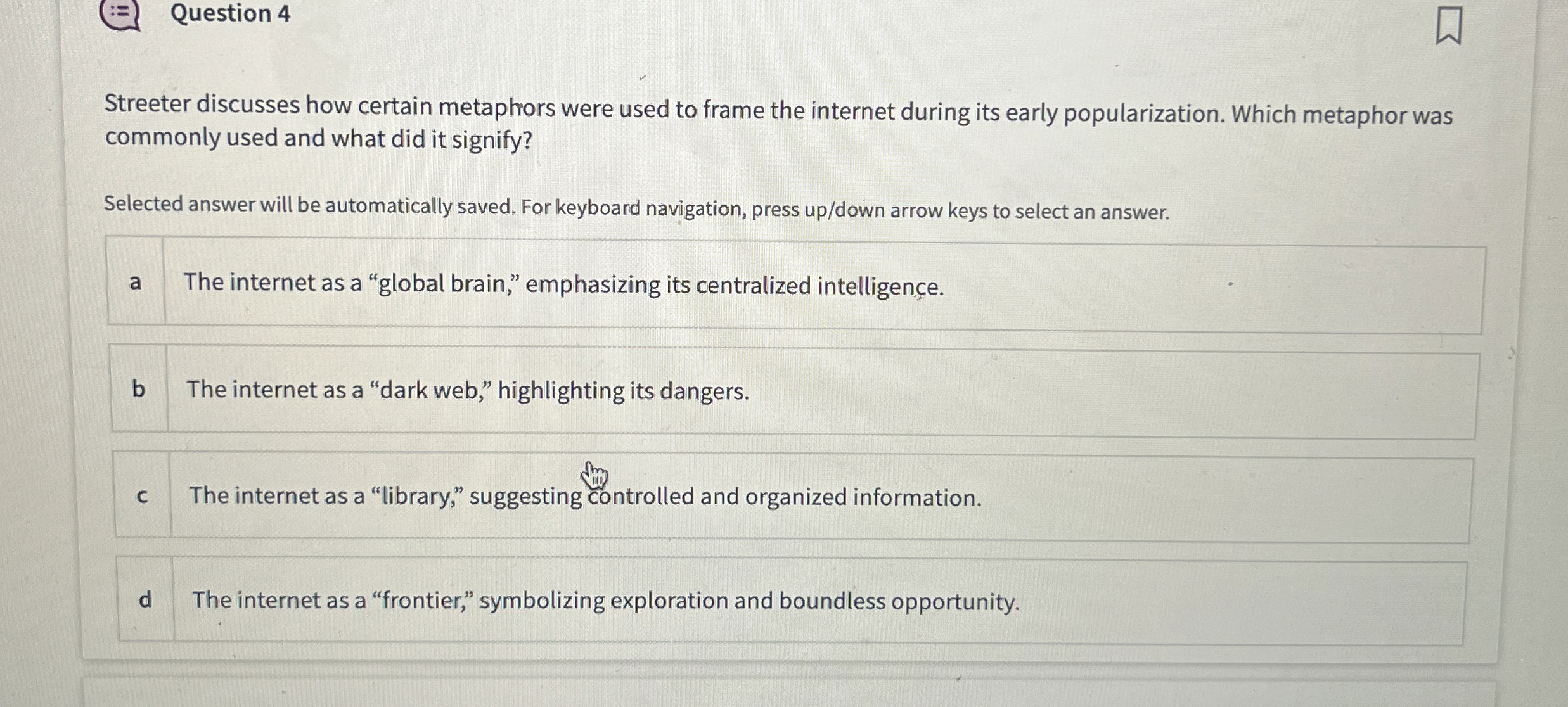 Question 4 Streeter discusses how certain