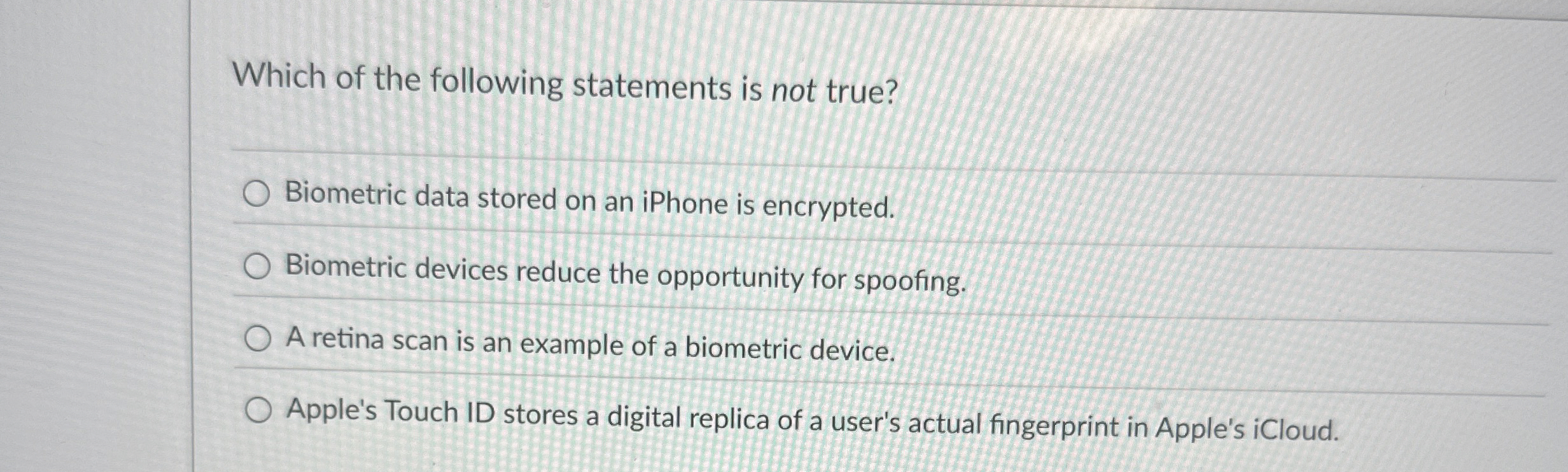 Which of the following statements is not true?