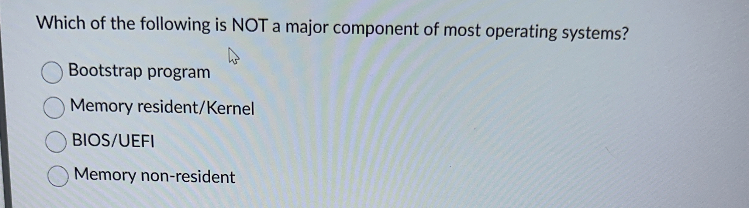 Which of the following is NOT a major component