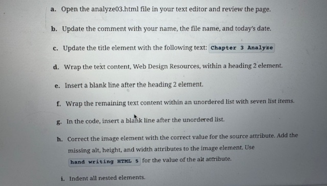 a . Open the analyze 0 3 . html file in your text