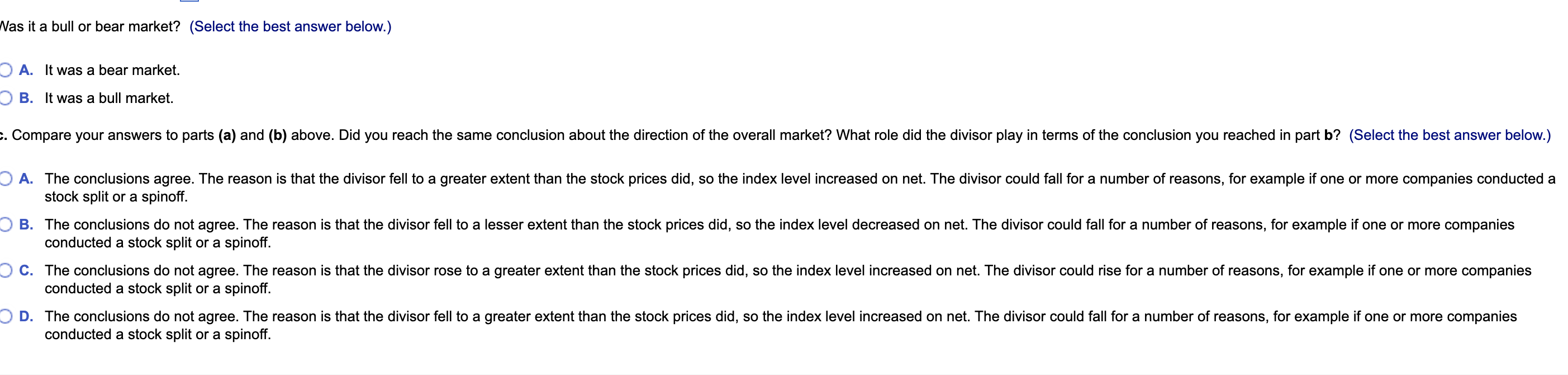 Imagine that the Mini-Dow Average (MDA) is