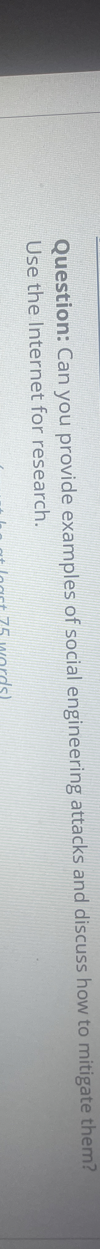 Question: Can you provide examples of social