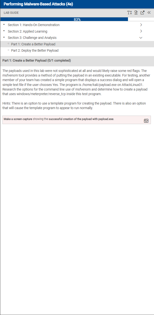 The payloads used in this lab were not