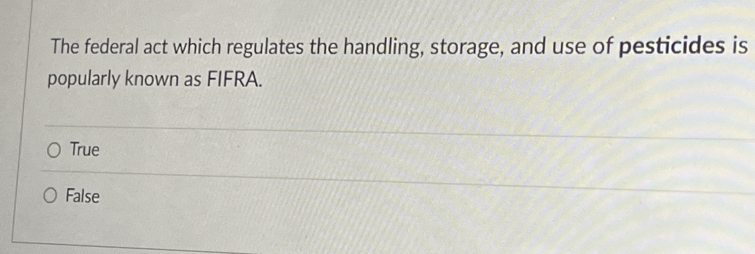 The federal act which regulates the handling,