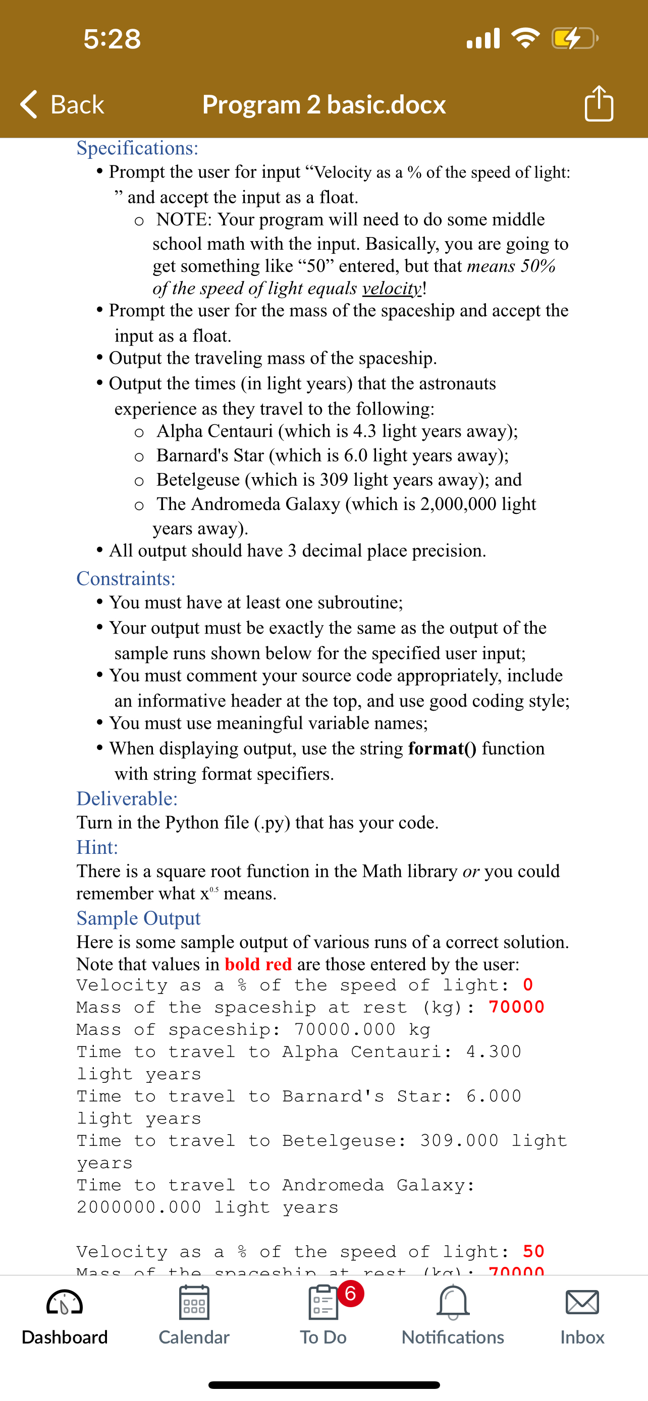 Could u write me a program in python with these