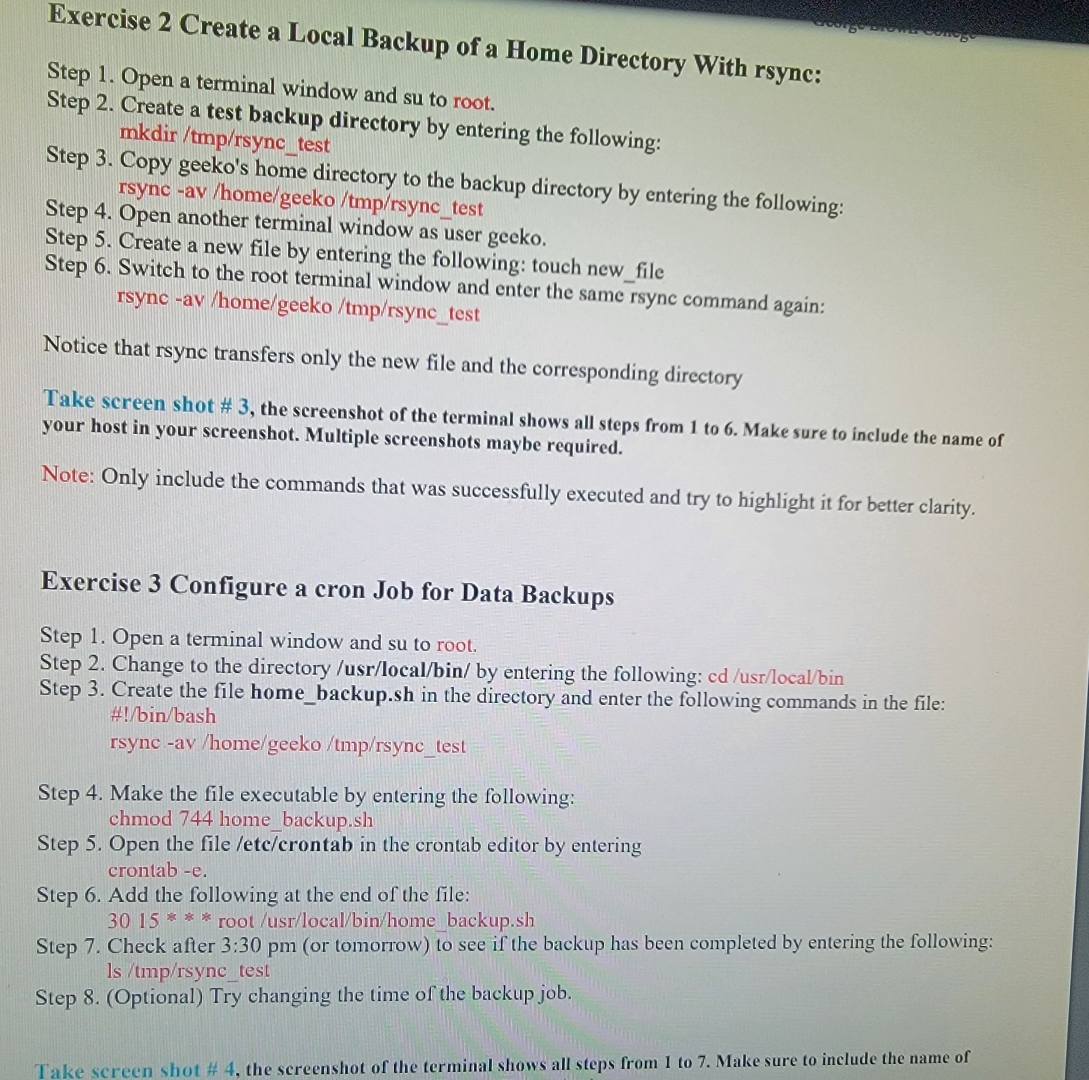 Exercise 2 Create a Local Backup of a Home