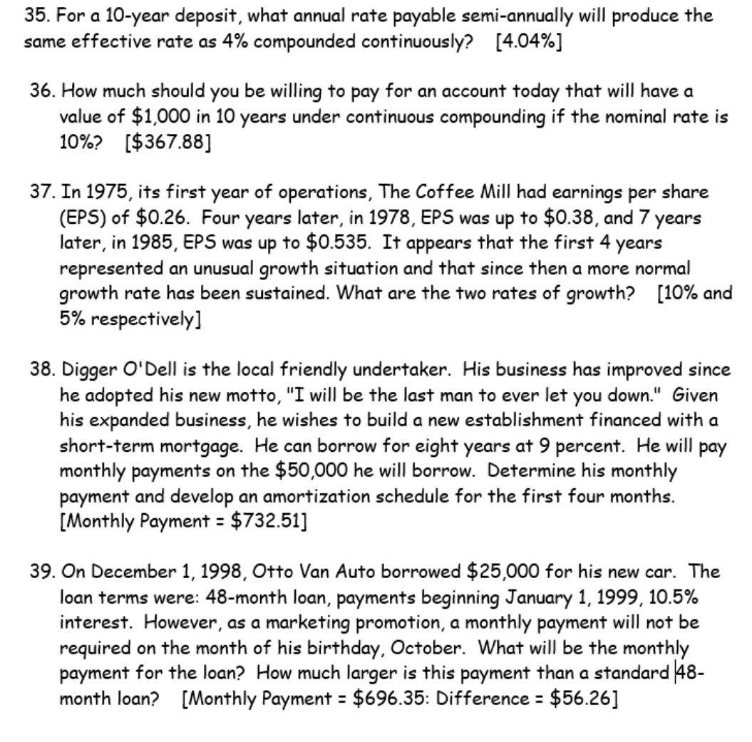 35. Solve This questions. 35. For a 10-year