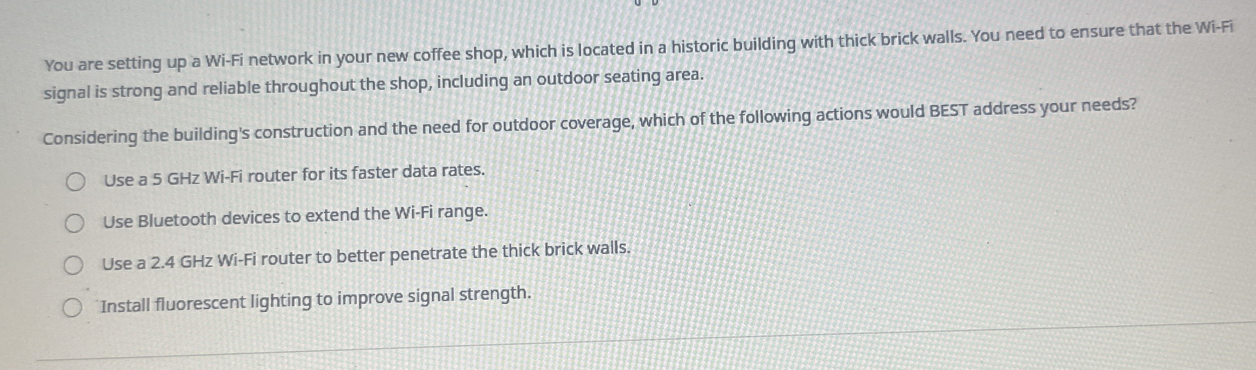 You are setting up a Wi - Fi network in your new