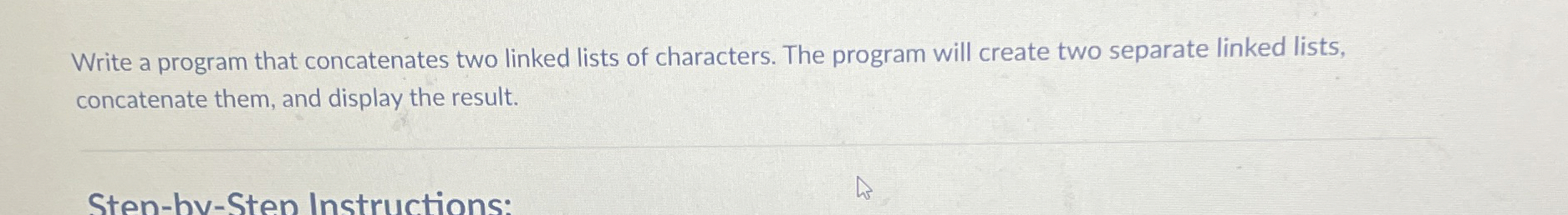 Write a program that concatenates two linked