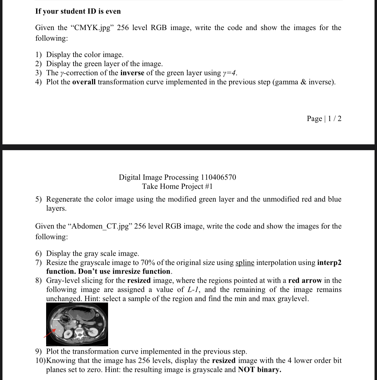 If your student ID is even Given the " CMYK . jpg