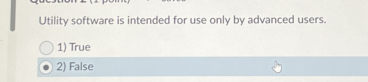 Utility software is intended for use only by