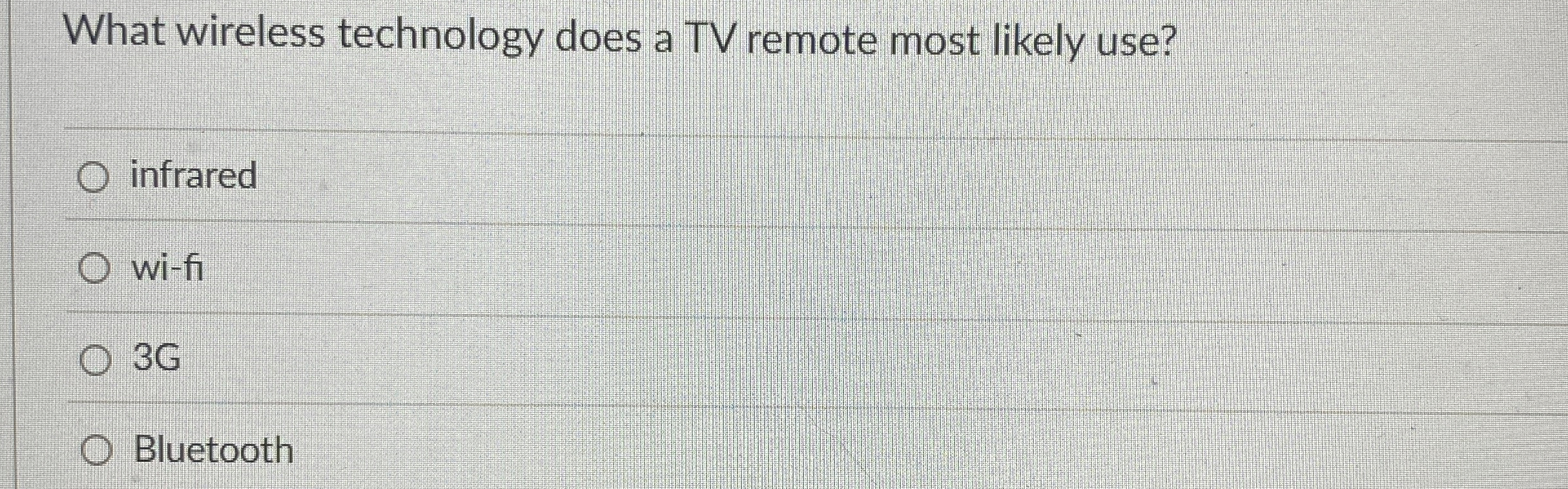 What wireless technology does a TV remote most