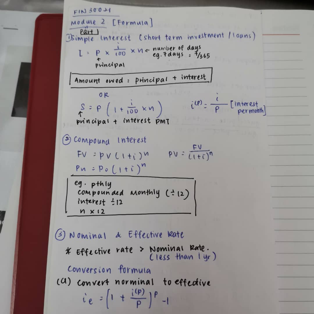 FIN 30 021 Module 2 [ Formula] part ) Dsimple