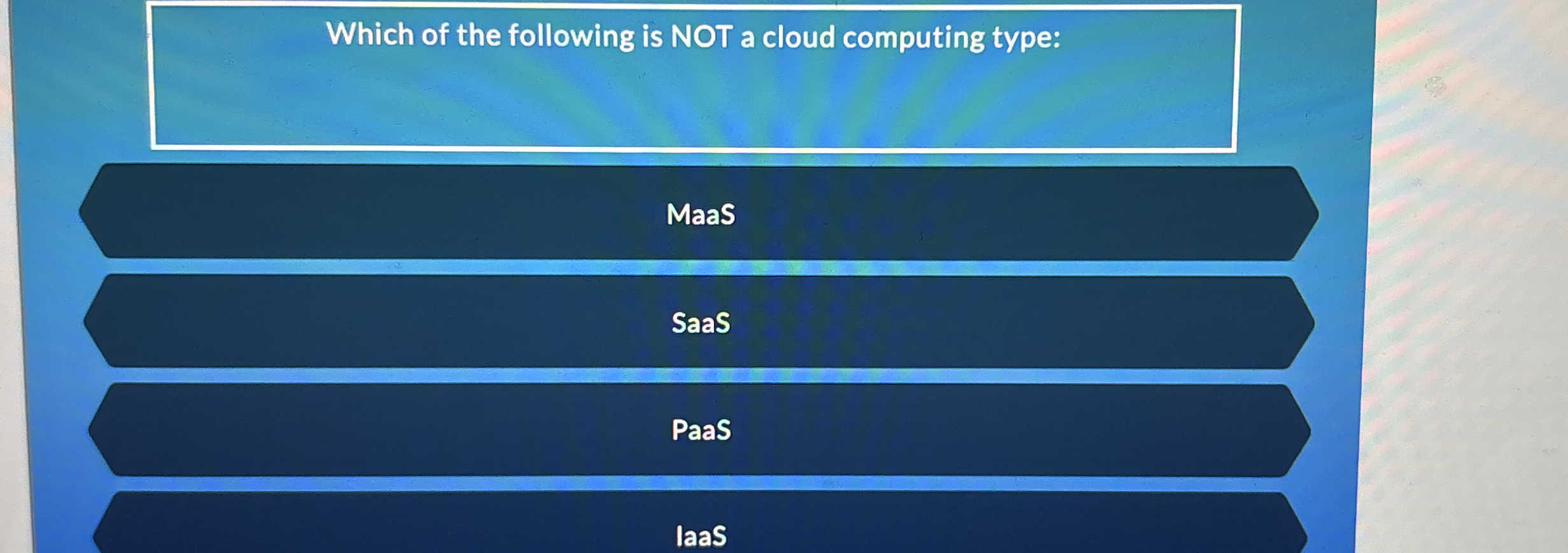 Which of the following is NOT a cloud computing