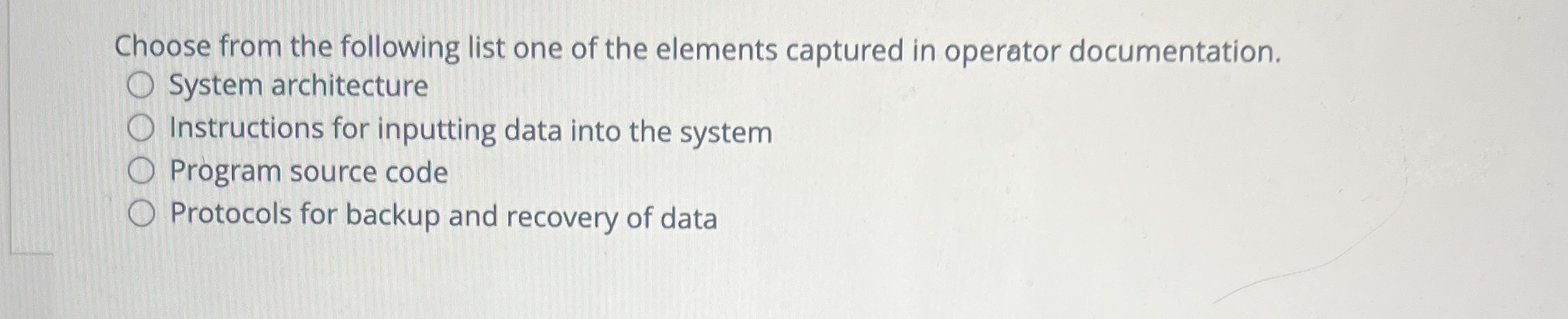 Choose from the following list one of the