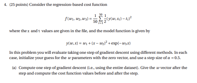 ( 2 5 points ) Consider the regression - based