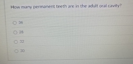 How many permanent teeth are in the adult oral