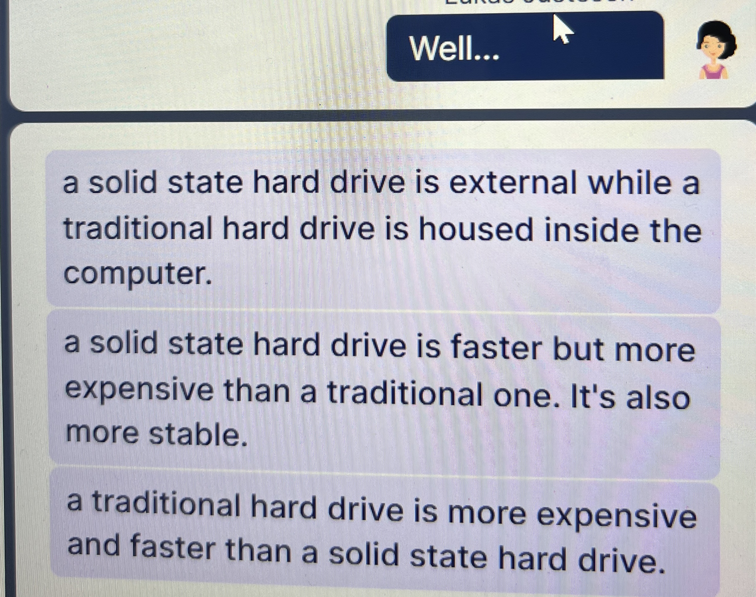 Well... a solid state hard drive is external