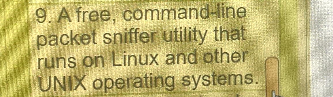 A free, command - line packet sniffer utility